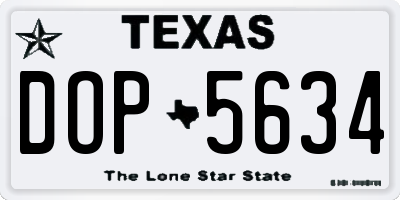 TX license plate DOP5634