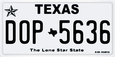 TX license plate DOP5636