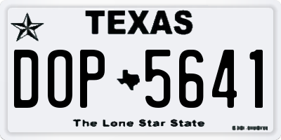 TX license plate DOP5641
