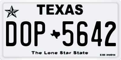 TX license plate DOP5642