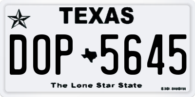 TX license plate DOP5645