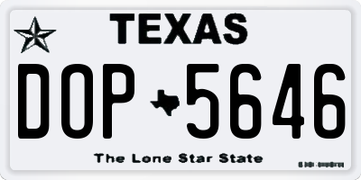 TX license plate DOP5646