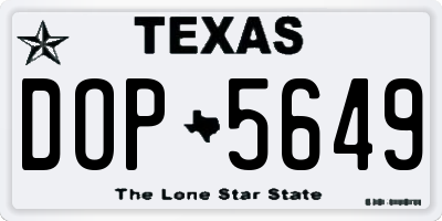 TX license plate DOP5649
