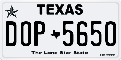 TX license plate DOP5650