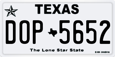 TX license plate DOP5652