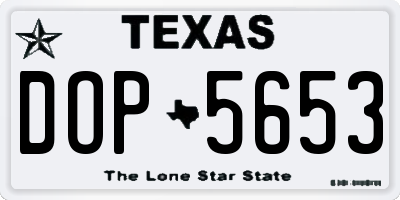 TX license plate DOP5653