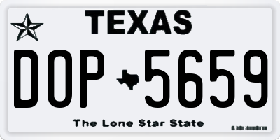TX license plate DOP5659