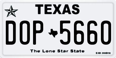 TX license plate DOP5660