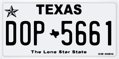 TX license plate DOP5661