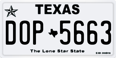 TX license plate DOP5663