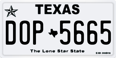 TX license plate DOP5665