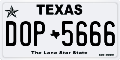 TX license plate DOP5666