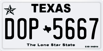 TX license plate DOP5667