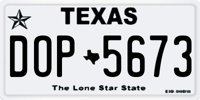 TX license plate DOP5673