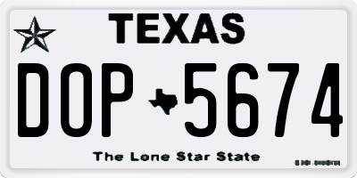 TX license plate DOP5674