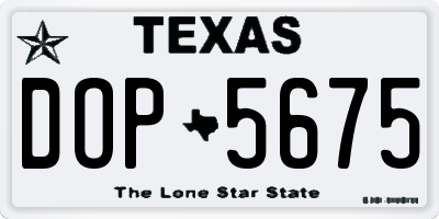TX license plate DOP5675