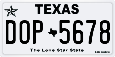 TX license plate DOP5678