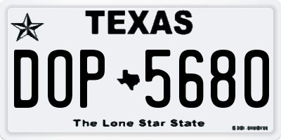 TX license plate DOP5680