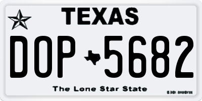 TX license plate DOP5682