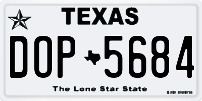 TX license plate DOP5684