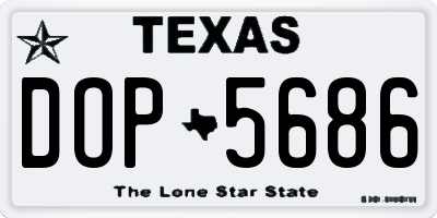 TX license plate DOP5686