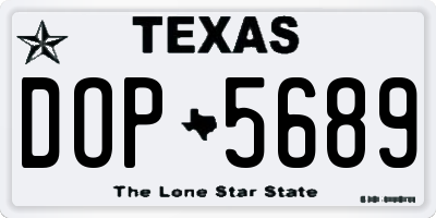 TX license plate DOP5689
