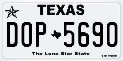 TX license plate DOP5690