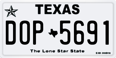 TX license plate DOP5691