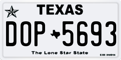 TX license plate DOP5693