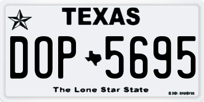 TX license plate DOP5695
