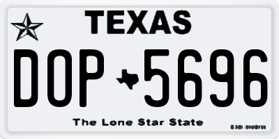 TX license plate DOP5696
