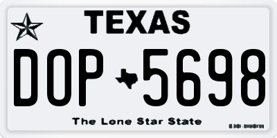 TX license plate DOP5698