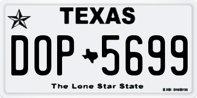 TX license plate DOP5699
