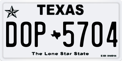 TX license plate DOP5704