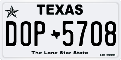 TX license plate DOP5708