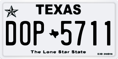 TX license plate DOP5711