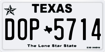 TX license plate DOP5714