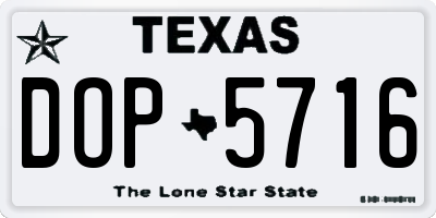 TX license plate DOP5716