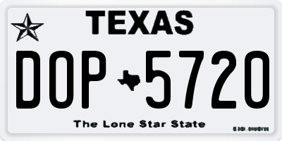 TX license plate DOP5720