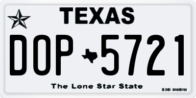 TX license plate DOP5721