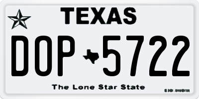 TX license plate DOP5722
