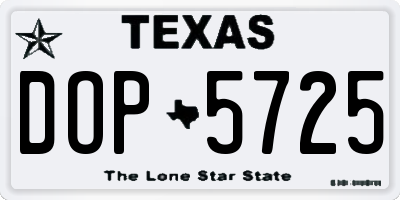 TX license plate DOP5725