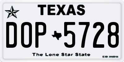TX license plate DOP5728