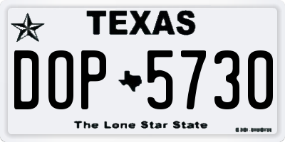 TX license plate DOP5730