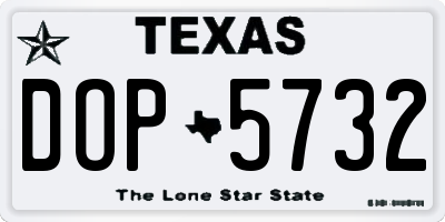 TX license plate DOP5732