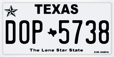 TX license plate DOP5738