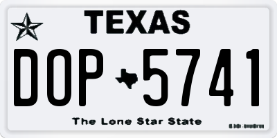 TX license plate DOP5741