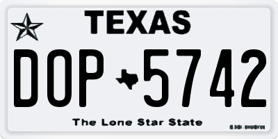 TX license plate DOP5742