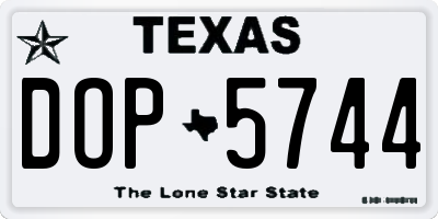 TX license plate DOP5744