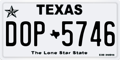 TX license plate DOP5746